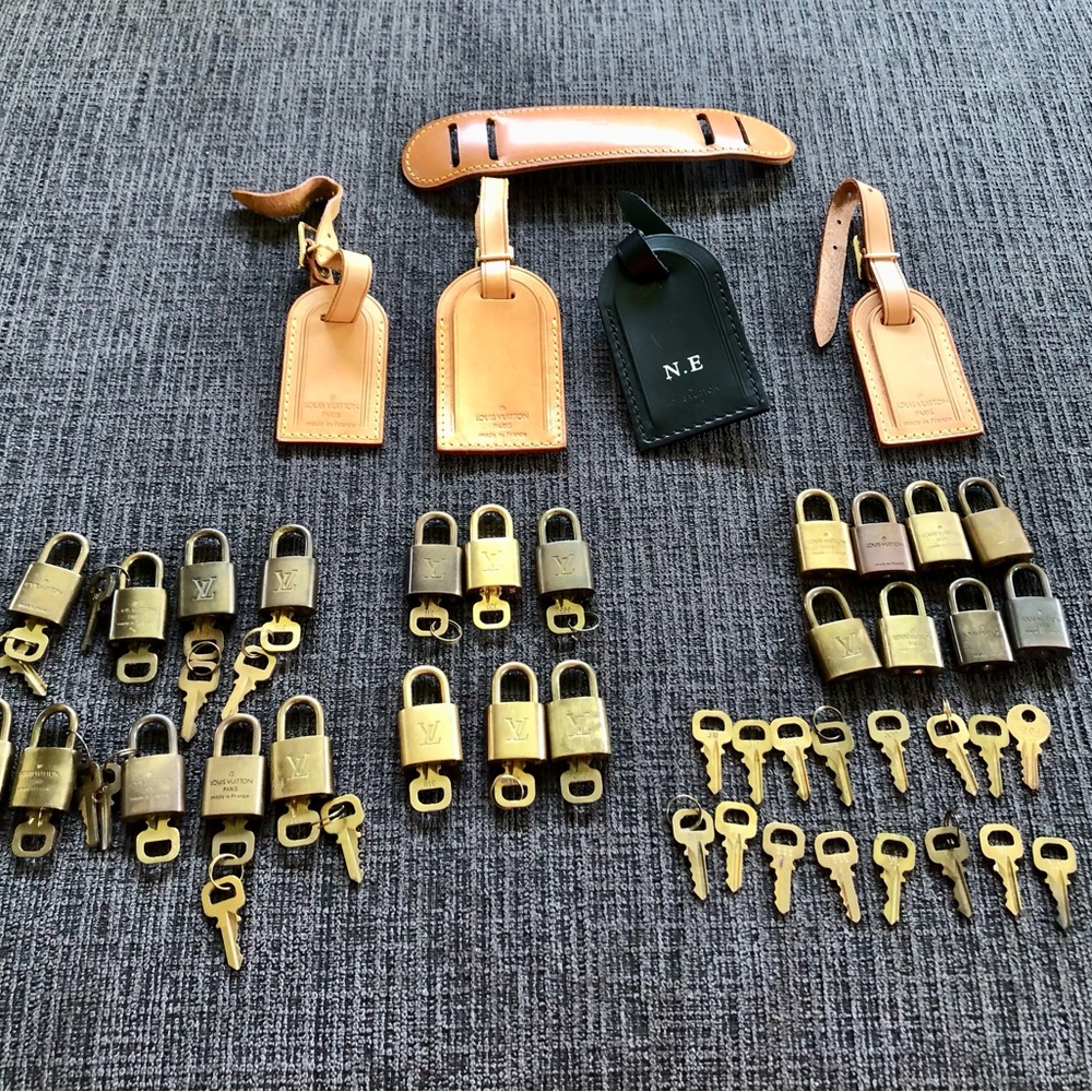 Louis Vuitton luggage tags, locks and keys